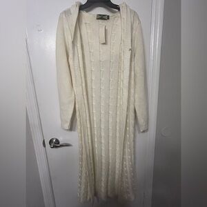 Long Cream Knit Sweater Dress